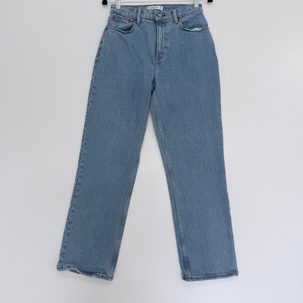 Abercrombie & Fitch The 90s Straight Jeans Womens 28 6 S Blue Ultra High Rise